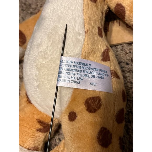 SKM Enterprises Inc Leopard Kids 13" White Beige Brown Standing Plush Cuddly - Picture 8 of 8